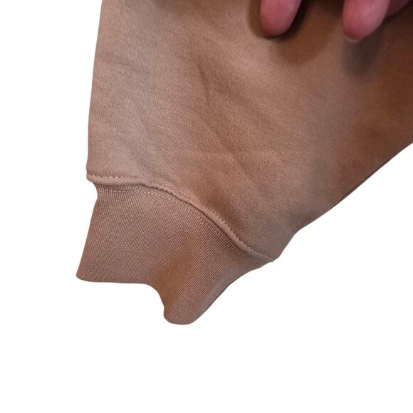 Mondetta Collared Pullover Womens XL Tan Fleece Lined Recycled Fabric Sweater - Picture 5 of 16